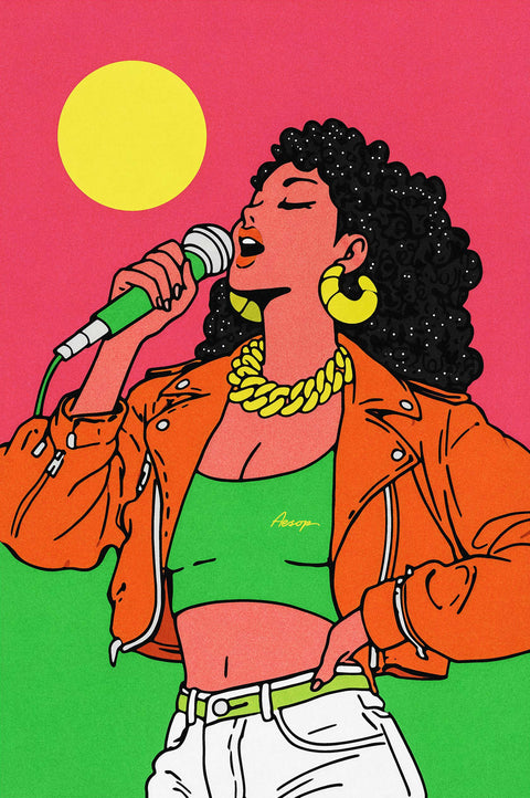 Vocal Gold - Modern Retro Art Print - 11x17 Fine Art Paper