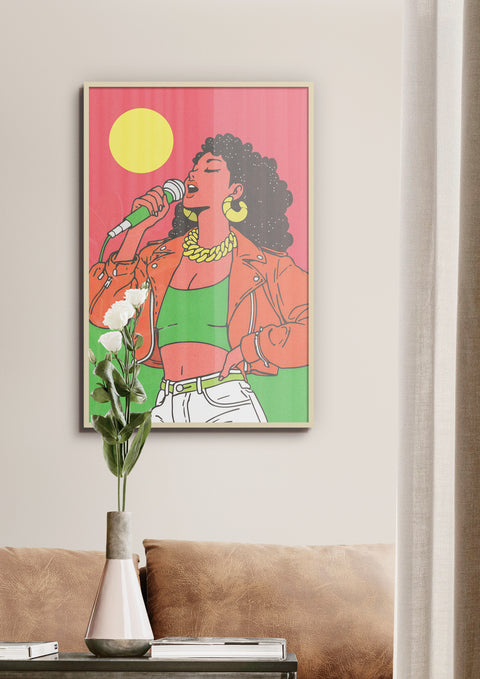 Vocal Gold - Modern Retro Art Print - 11x17 Fine Art Paper